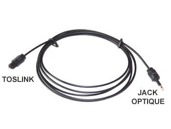 adjktos2m Cable cordon optique SPDIF L=2m JACK male 3.5mm vers Toslink pour ordinateur portable pc et mac