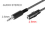 Cordon audio stro jack 3.5mm male vers jack 2.5mm femelle  L=2m