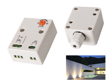 az10a2 Interrupteur cr�pusculaire 230v 10A avec capteur de lumi�re d�port� pour �clairage automatique de nuit