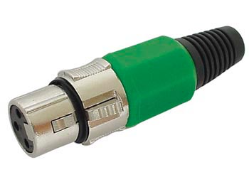 ca100g Fiche xlr femelle nickel�e 3 broches � souder - vert 
