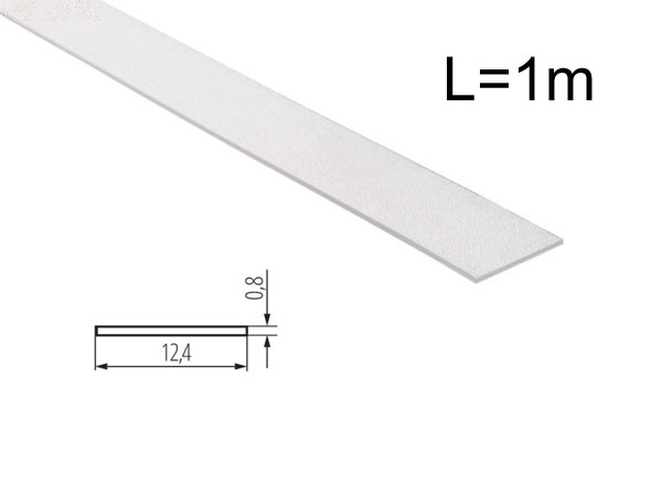 dif1tr Diffuseur translucide pour profil aluminium 1m pour ruban LED 8mm et 12mm
