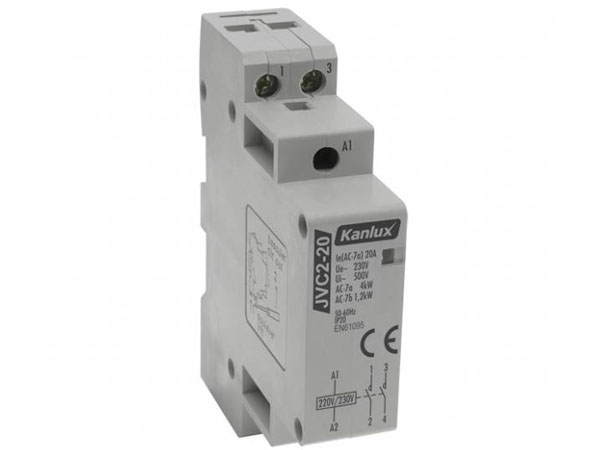 din20a Contacteur relais 2RT NO au format RAIL DIN 230v 20A pour commutation de puissance d'appareil rsistif et inductif