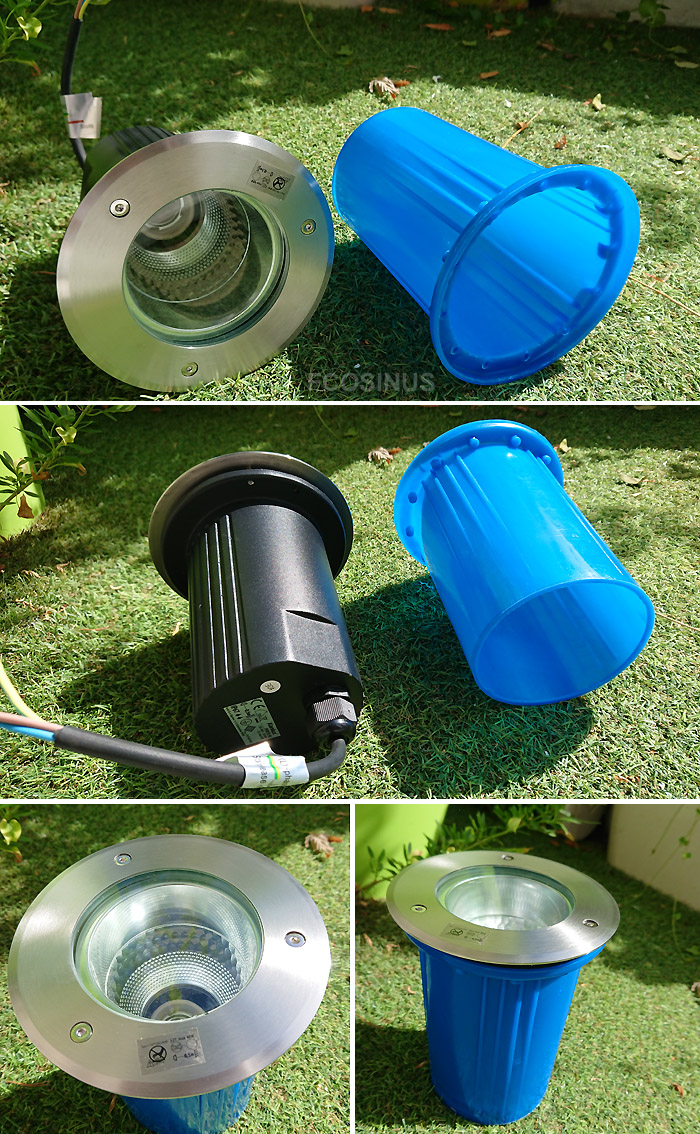 drax7195 Spot encastrable extérieur étanche rond 15cm IP 67 Aluminium culot E27 pour terrasse , jardin et plage de piscine Image drax7195 Fcosinus
