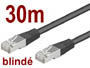 Cable rseau ethernet rj45 droit blind L=30m noir