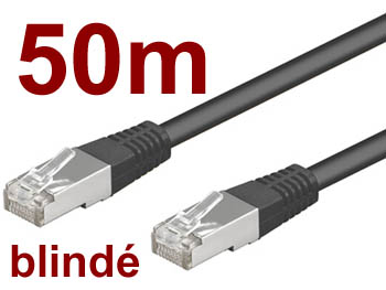 eth50 Cable rseau ethernet rj45 droit blind L=50m noir