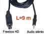 Cordon cable audio stéréo blindé mini din 9 broches pour Freebox HD vers jack 3.5mm male L=9m