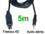 Cordon cable audio stéréo blindé mini din 9 broches pour Freebox HD vers jack 3.5mm male L=5m