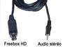 Cordon cable audio stéréo blindé mini din 9 broches pour Freebox HD vers jack 3.5mm male L=2m