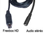 Cordon cable audio stéréo blindé mini din 9 broches pour Freebox HD vers jack 3.5mm femelle L=1,4m