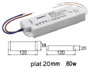 TRANSFORMATEUR ELECTRONIQUE 230 - 12v 80VA pour clairage halogne 20w  80w version boitier plat 20mm