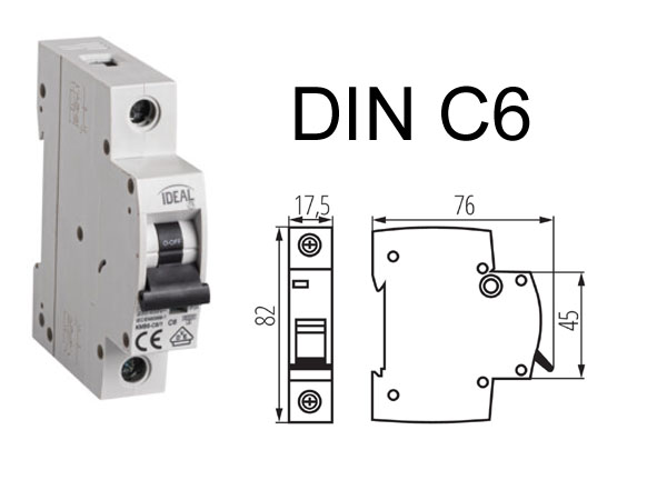 kmb6c6 Disjoncteur 6A pour montage modulaire RAIL DIN. 230V C6