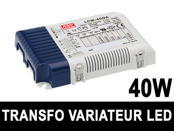lcm40da Alimentation dimmable pour spot LED  courant constant 350ma - 1050ma 40w avec fonction variateur sur bouton poussoir et DALI