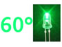 LED Verte 5mm 12000mcd 60