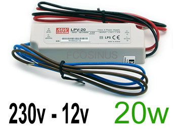 lpv2012 Alimentation transformateur tanche ip67 isol 230v vers 12v spcial LED  jusqu' 20w