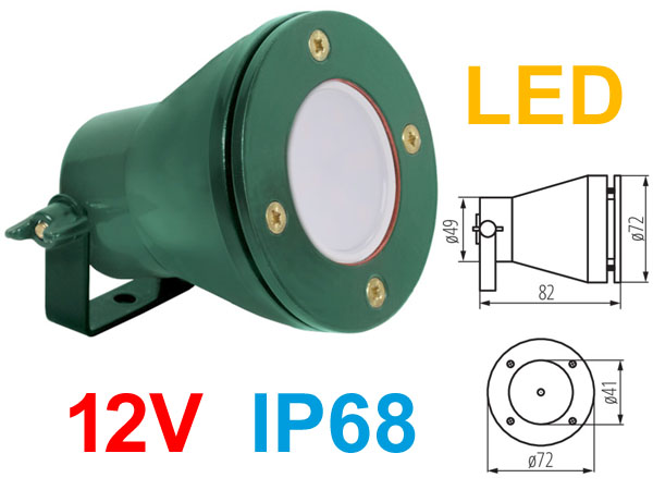nevka7140 Mini projecteur tanche intrieur extrieur submersible IP68 de type spot 12v 5w 370Lm 3000K LED MR16 pour clairage de jardin , terrasse , bassin