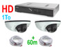 Pack video surveillance HD avec enregistreur numerique 1To H.265 + kit 2 caméras dome HD + 2X30M cable. Compatible internet / iphone / Android 