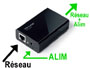 Injecteur PoE ( Power over Ethernet ) pour camra IP PoE IEEE 802.3af