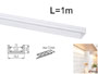 Profilé aluminium laqué blanc 1m pour ruban LED 8mm et 12mm