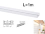 Profil aluminium laqu blanc 1m pour ruban LED 8mm et 12mm