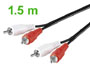 Cordon cable audio blindé stéréo 2 rca vers 2 rca L=1.5m