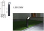 Potelet extrieur de jardin  LED 230v 9w 600Lm H=50cm