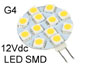 AMPOULE 12 x LED SMD 280Lm 2.5w  haute puissance trs grand angle 110 BLANC chaud 3000k type G4 12V dc