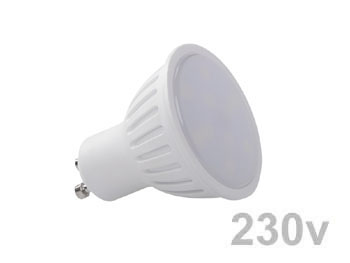 smdgu10cw12 AMPOULE LED 1.2w 230V GU10 blanc lumière du jour grand angle 120° dépolie