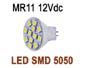 AMPOULE LED SMD5050 haute puissance 2.4w trs grand angle 120 BLANC froid 6500k type MR11 12V dc