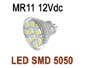 AMPOULE LED SMD5050 1.8w trs grand angle 120 BLANC chaud 3200k type MR11 12V dc basse consommation