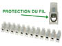 Barrette de connexion type domino à 12 bornes 450V/15A, 1.5mm² avec lamelle de protection du fil électrique