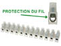 Barrette de connexion type domino  12 bornes 450V/15A, 1.5mm avec lamelle de protection du fil lectrique