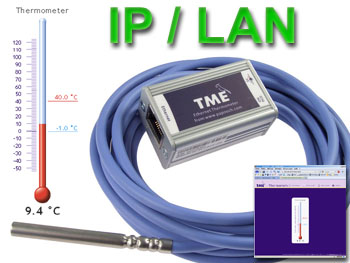 tme Thermometre IP Papouch TME Ethernet avec serveur web intgr et sonde tanche