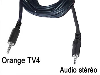 tv4jk Cordon cable audio stro blind jack 3.5mm 4 contacts pour dcodeur Orange TV4  vers jack 3.5mm male L=2m