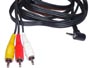 Cordon cable audio stéréo + vidéo fiche jack 3.5mm 4 contacts pour décodeur Orange TV4 vers 3 rca males L=1,5m