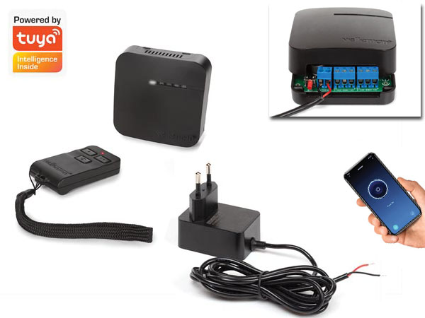 vm130v2set Kit t�l�commande sans fil + r�cepteur 230v et 12v � 2 canaux � relais 433 Mhz compatible smartphone via Tuya et wifi