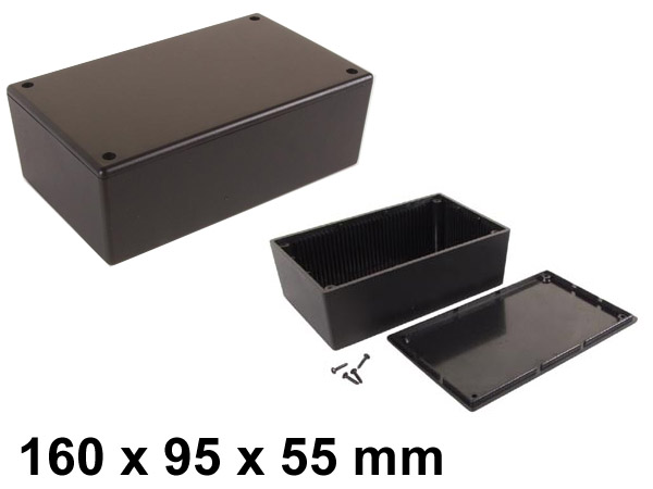 wcah2851 Coffret boitier plastique noir 160 x 95 x 55mm pour montage lectronique