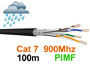 Cable réseau extérieur double blindé 100m CAT 7 PIMF SSTP 900Mhz SFTP pour installation fixe compatible exterieur