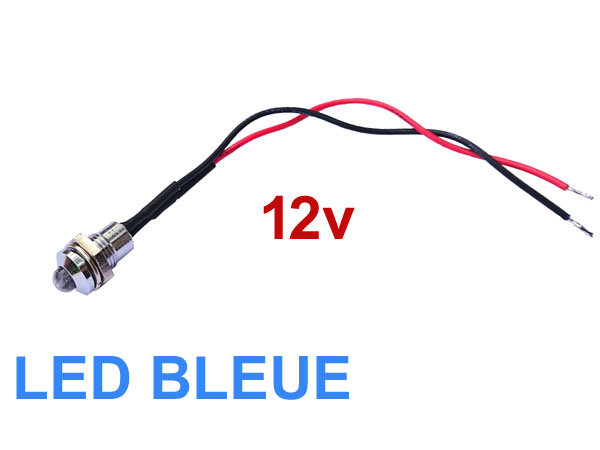 12vtb Voyant mtal  LED bleu 12v ultrabrillant  visser