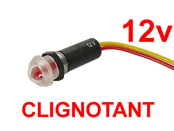12vtfr Voyant  LED rouge clignotante  12v  visser  rsistant  l'eau pour alarme