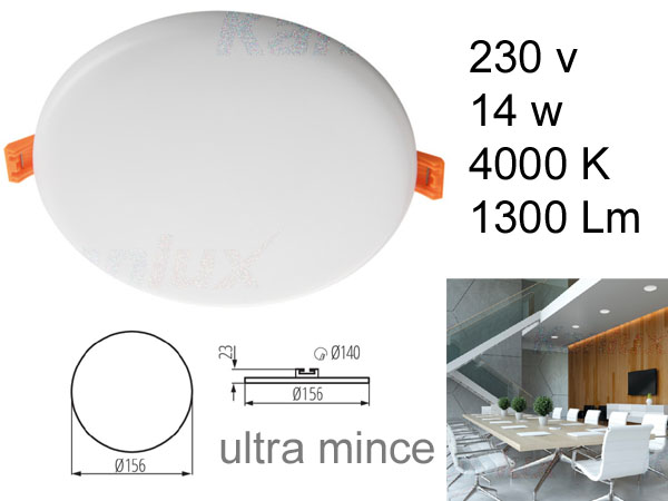 Spot LED encastrable 230 V ultra plat pour salle de bain - Mini