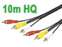 CORDON AUDIO/VIDEO RCA, 3 x RCA MALE VERS 3 x RCA MALE L=10m HQ cable 75 ohms