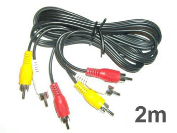 av3rca2 CORDON AUDIO/VIDEO RCA, 3 x RCA MALE VERS 3 x RCA MALE L=2m