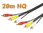 CORDON AUDIO/VIDEO RCA, 3 x RCA MALE VERS 3 x RCA MALE L=20m  HQ cable 75 ohms