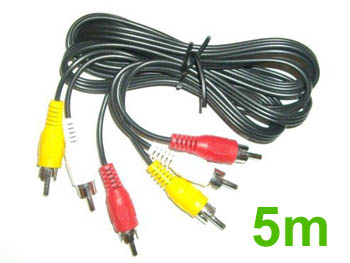 av3rca5 CORDON AUDIO/VIDEO RCA, 3 x RCA MALE VERS 3 x RCA MALE L=5m