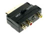 Adaptateur peritel male vers 3 RCA femelles + svideo femelle avec commutateur in/out entre / sortie et contacts dors