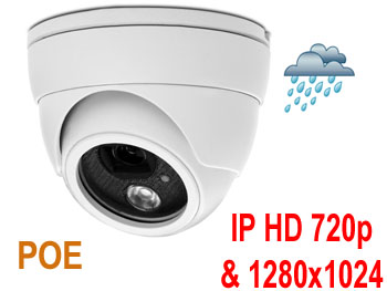 avn320 Camera extrieure mini dome IP haute dfinition 1280x1024 compatible smartphone Android / iphone EAGLE EYES avec vision nocturne 20m avec LED IR, POE