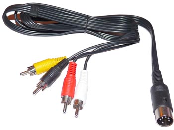 avw010 Cordon cable audio fiche din male 5 broches vers 4 rca males L=5m 