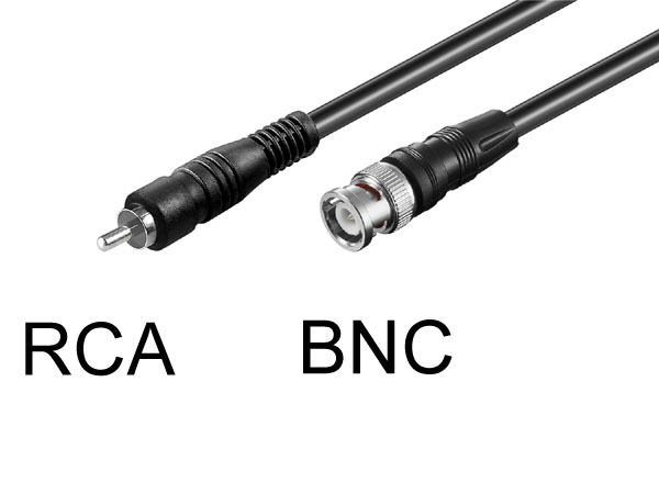 bnc2rca Cable / cordon vidéo DVR vers TV - BNC vers RCA L=2m