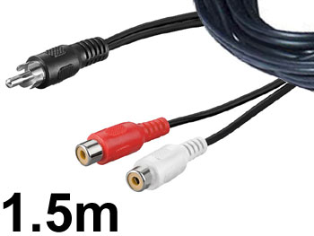 caa39f15 Doubleur RCA : RCA male vers double RCA femelle sur fil L=1,5m