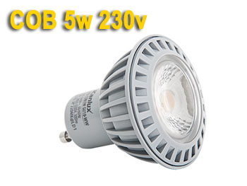 cob5gu10 AMPOULE LED 5w GU10 230V blanc chaud type COB haute puissance 38